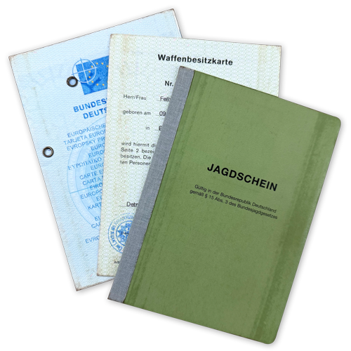 Jagdschein, Waffenbesitzkarte und Europäischer Feuerwaffenpass