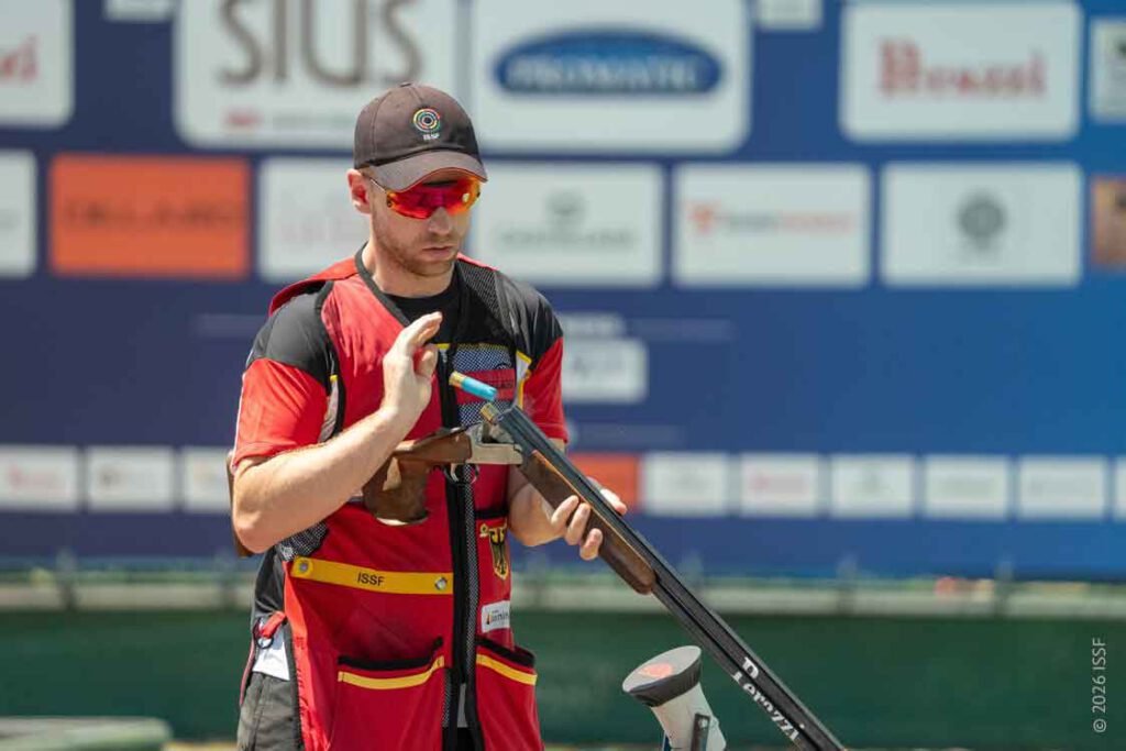 Felix Haase während des Wettkampfes SKEET beim ISSF World Cup in Lonato (Italien)