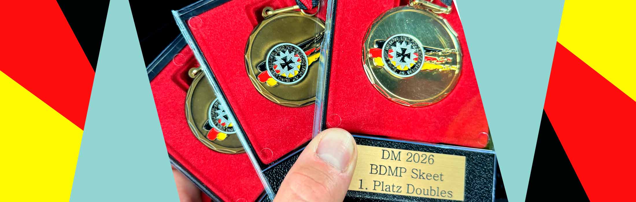 3 Medaillen des BDMP (1x Gold, 2x Bronze) in rotem Etui