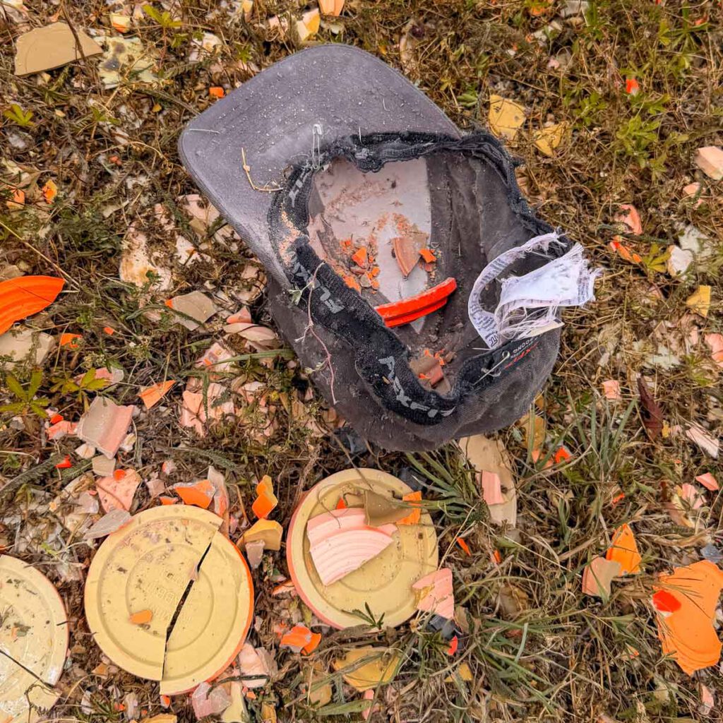 zerschossenes Cap von Felix nach der ersten 25er-Runde